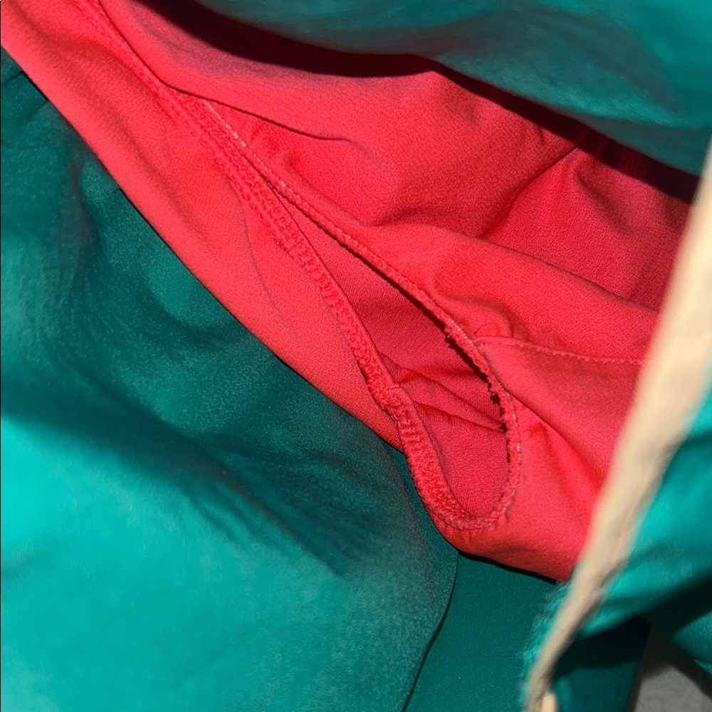 Nike Dri Fit teal Athletic Shorts with Tan Panels and Coral Trim size Medium - Picture 6 of 8